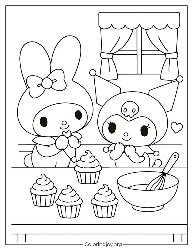 My Melody Teaches Kuromi to Bake Cupcakes