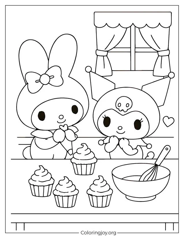 My Melody Teaches Kuromi to Bake Cupcakes