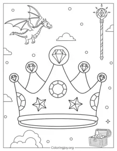 Printable Prince Crown Coloring Sheet for Kids