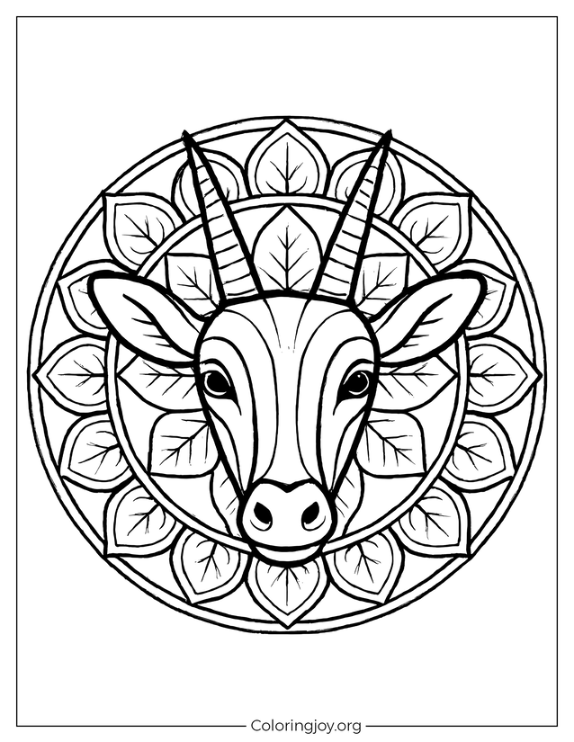 Saola Mandala Coloring Page