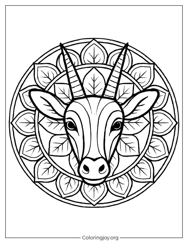 Saola Mandala Coloring Page