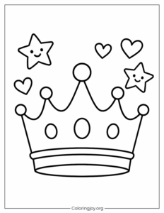 Simple King and Queen Crown Drawing for Children