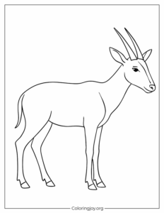 Simple Saola Outline color page