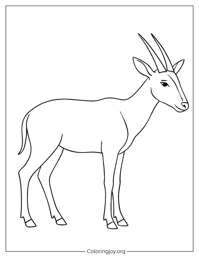 Simple Saola Página de color de esquema