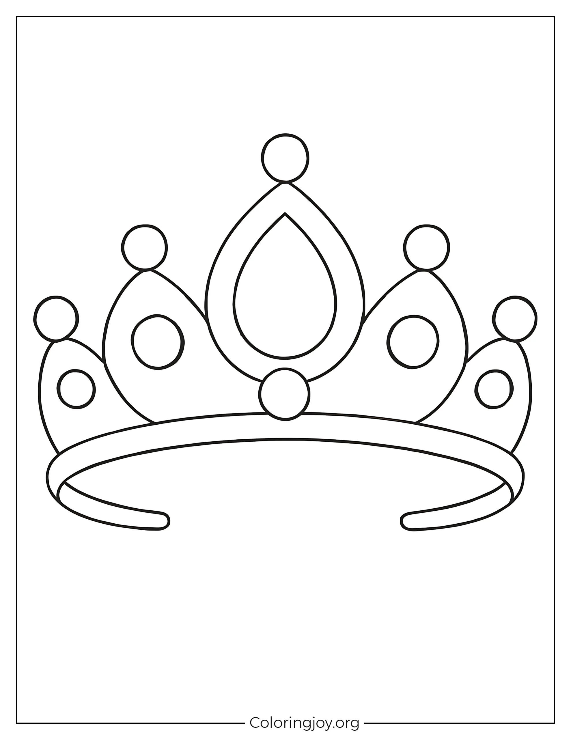 Hoja para colorear de corona de tiara