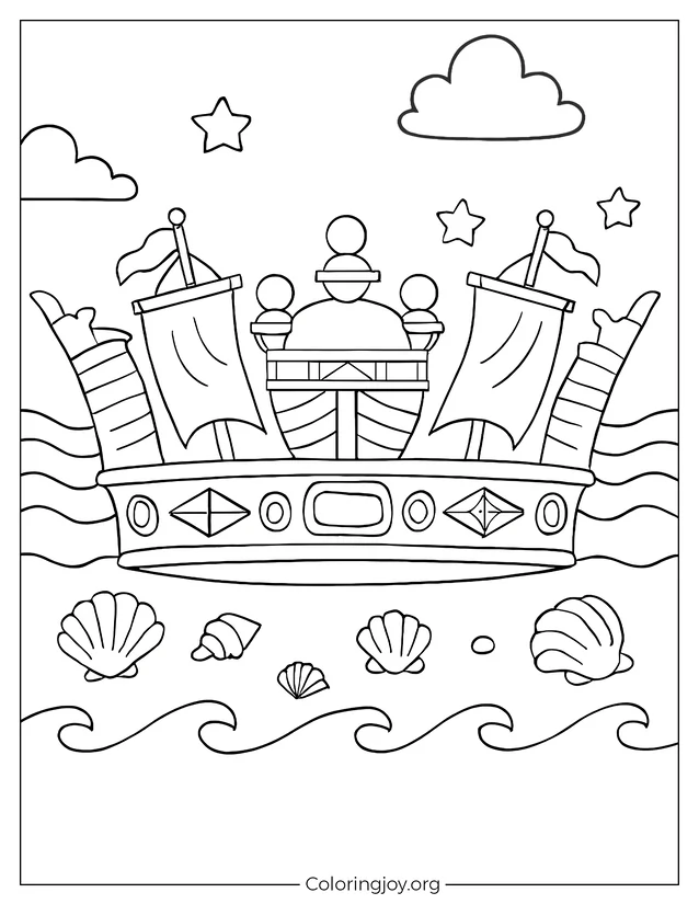 Hoja para colorear de corona naval imprimible