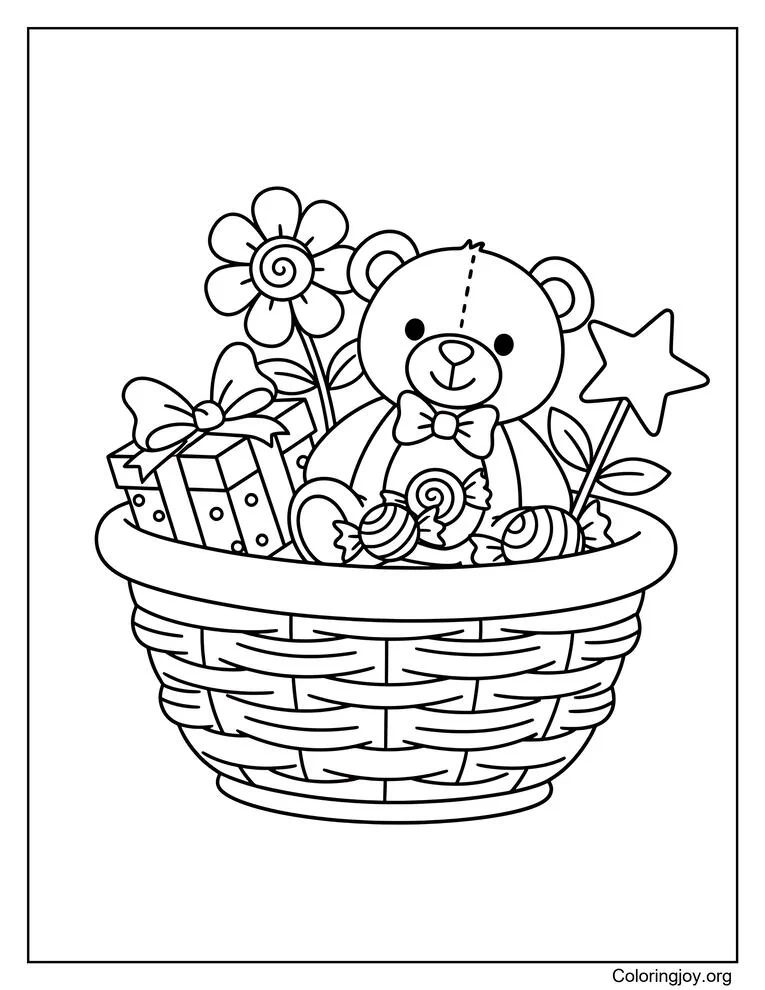 Gift basket coloring pages