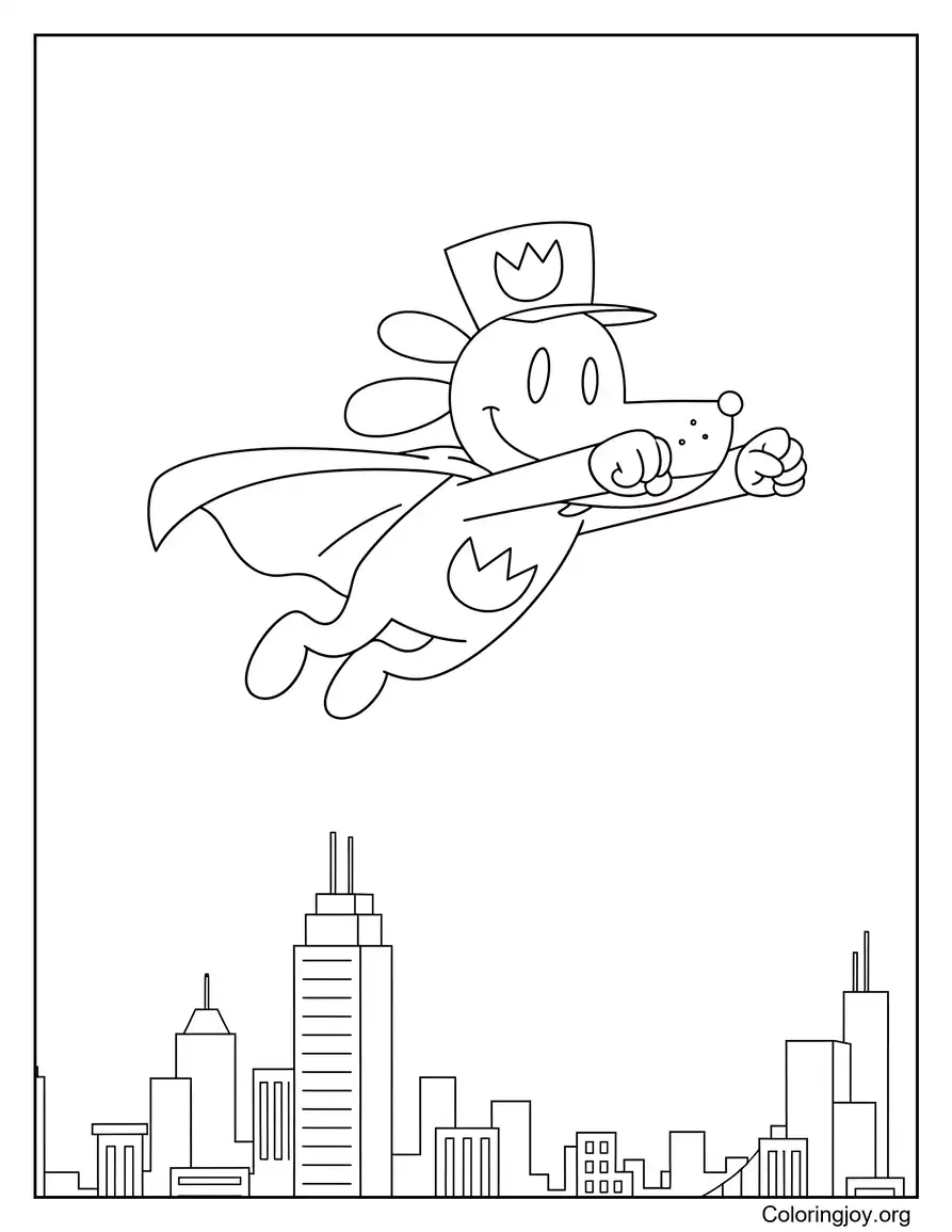 Superhero Dog Man Takes Flight