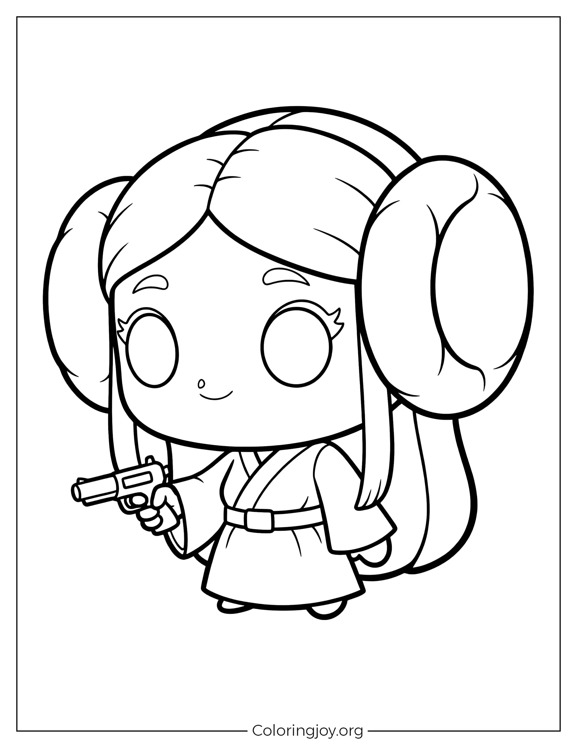 Adorable Princess Leia Coloring page