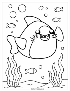 Adorable Thicc Shark Ocean Printable
