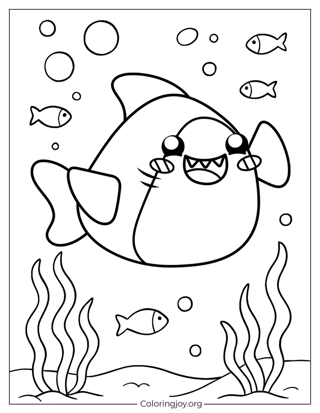 Adorable Thicc Shark Ocean Printable