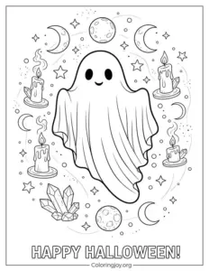 Aesthetic Ghost Coloring Pages