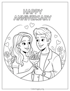 Anniversary Love Coloring Sheet