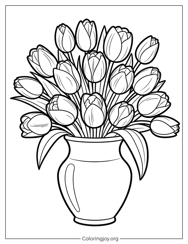 Cheerful Tulip Bouquet in Vase
