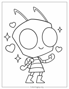 Chibi Invader Zim Cute Coloring Page