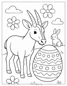 Coloring sheet of Saola Easter