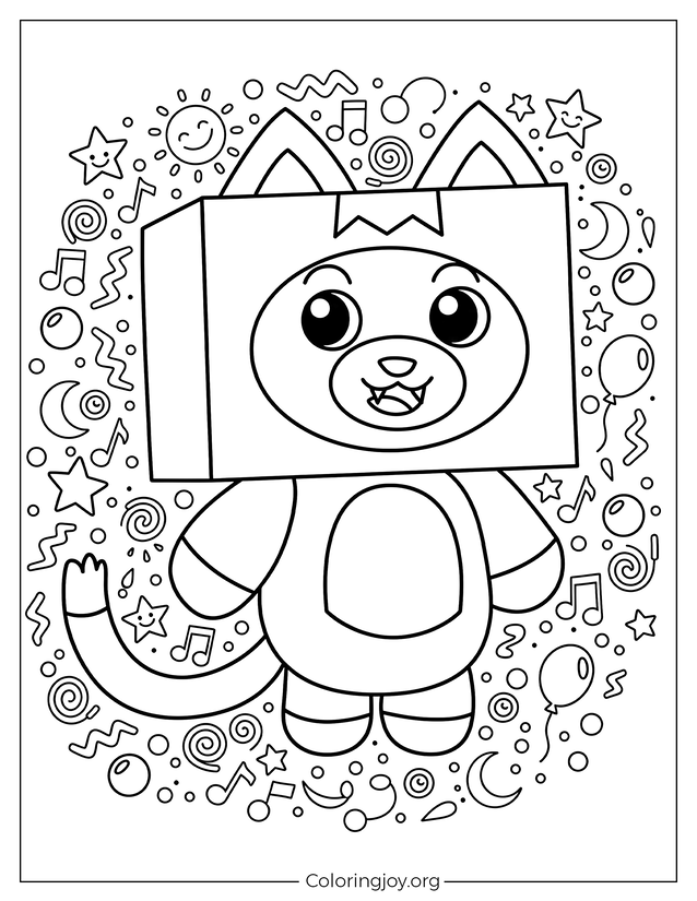 Cute LankyBox Foxy Coloring Sheet to Print