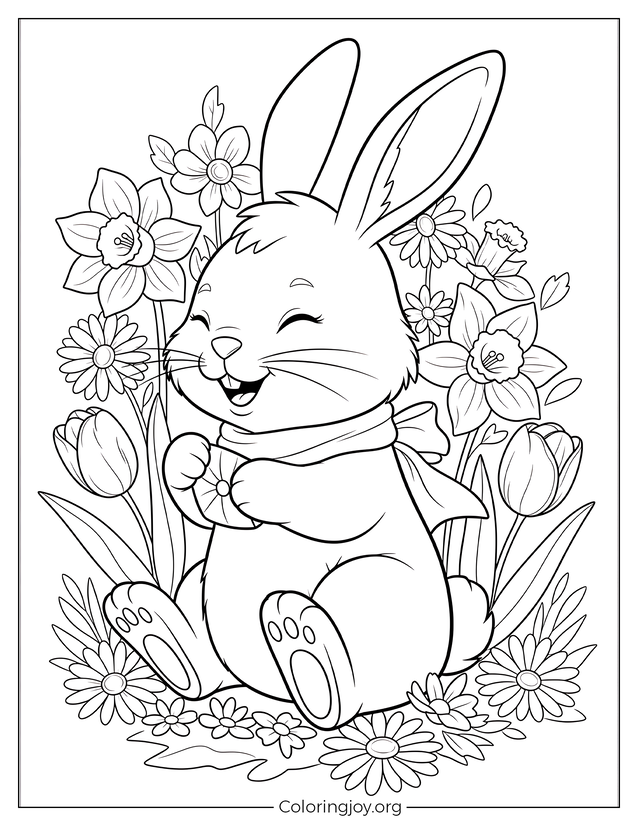 Detailed A Bunny Among Spring Blossoms