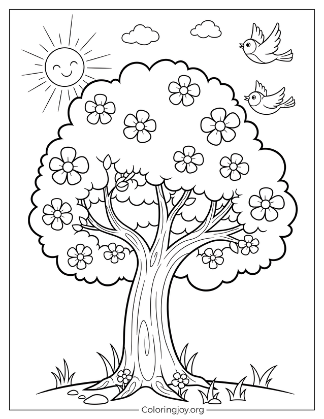 Easy Blossom Tree Printable