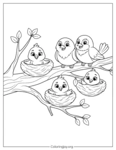 Easy Spring Birds to Color