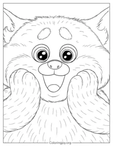 Emotional Panda from Turning Red Coloring sheet