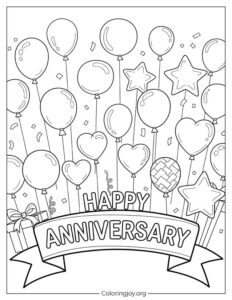 Festive Anniversary Coloring Page