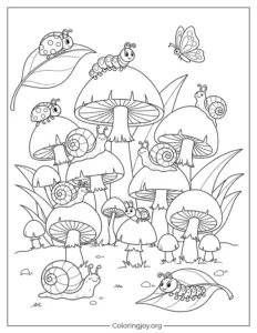 Fun Mushroom and Bug Scene
