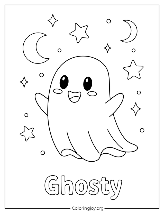 Ghosty LankyBox Coloring Page