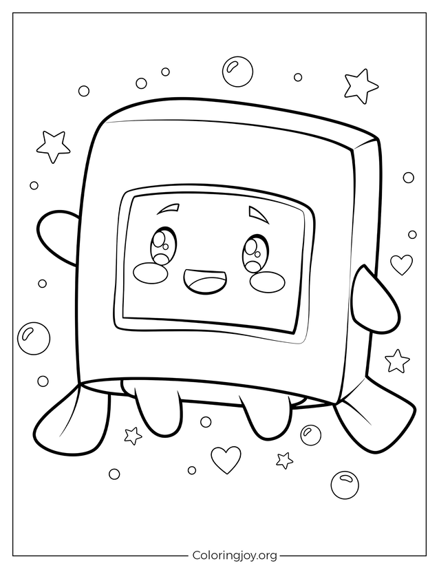 Happy Boxy LankyBox Coloring Sheet