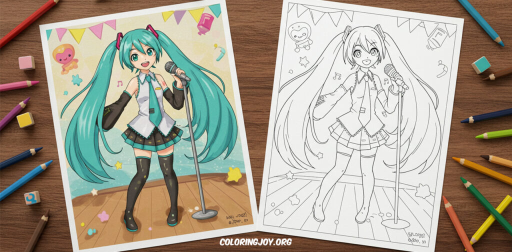 Hatsune Miku Coloring Pages: Free Printable PDFs