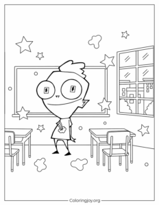 Invader Keef Smiling Coloring Page