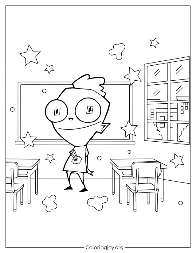 Invader Keef Smiling Coloring Page