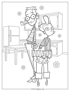 Invader Zim Suburban Roboparents Coloring In
