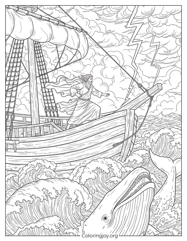 Jonah Fleeing the Stormy Sea