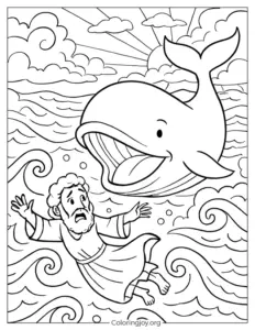 Jonah Swimming from the Whale