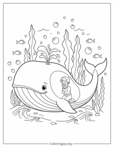 Jonah in the Whale Coloring Page