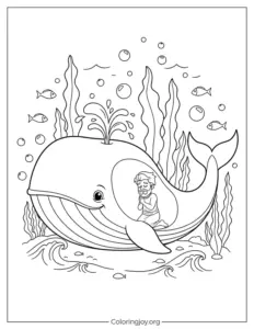 Jonah in the Whale Coloring Page