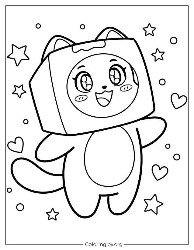 Printable LankyBox Foxy Coloring Sheet