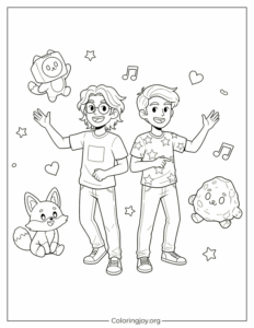 LankyBox Justin and Adam Coloring page