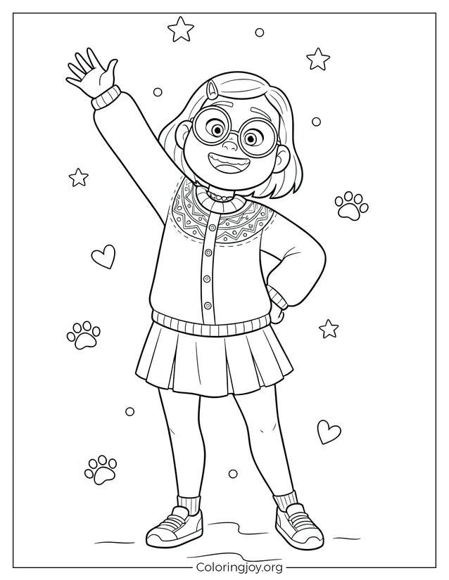 Mei’s Happy Pose - Turning Red Printable