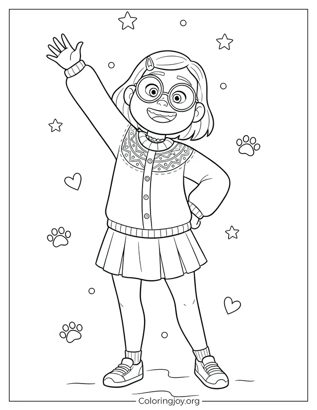 Mei’s Happy Pose - Turning Red Printable