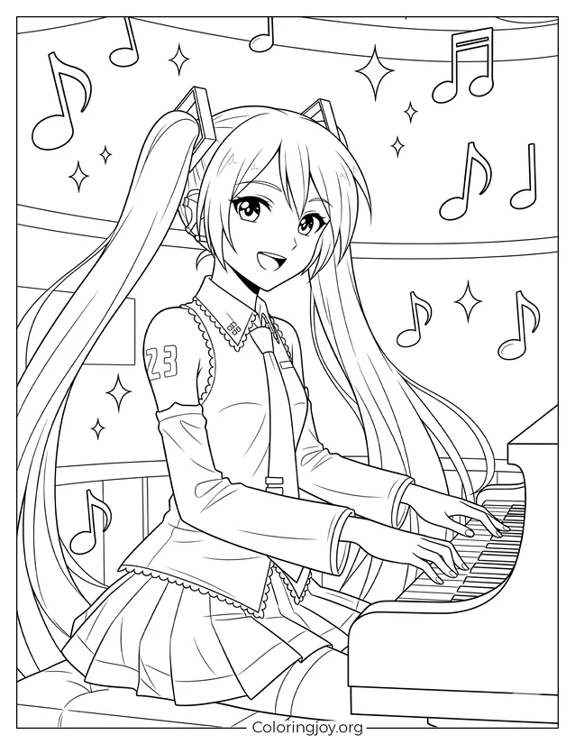 Miku at the Grand Piano