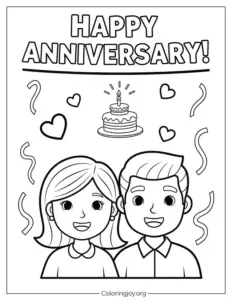 Mom and Dad’s Anniversary Coloring Page