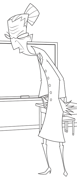 Ms. Bitters Classroom Pose Coloring Page