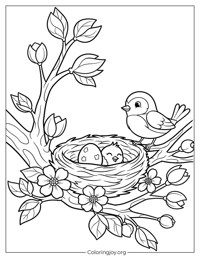 Printable Spring Nest Scene