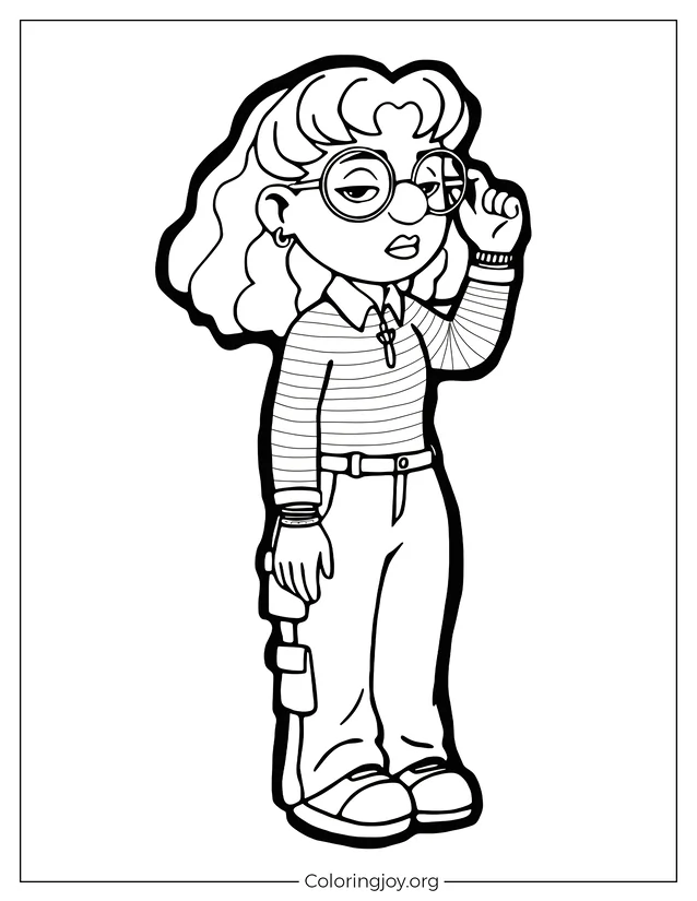 Priya from Turning Red coloring sheet
