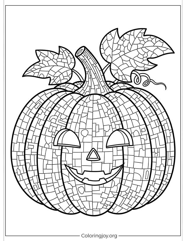 Pumpkin Mosaic Coloring Sheet