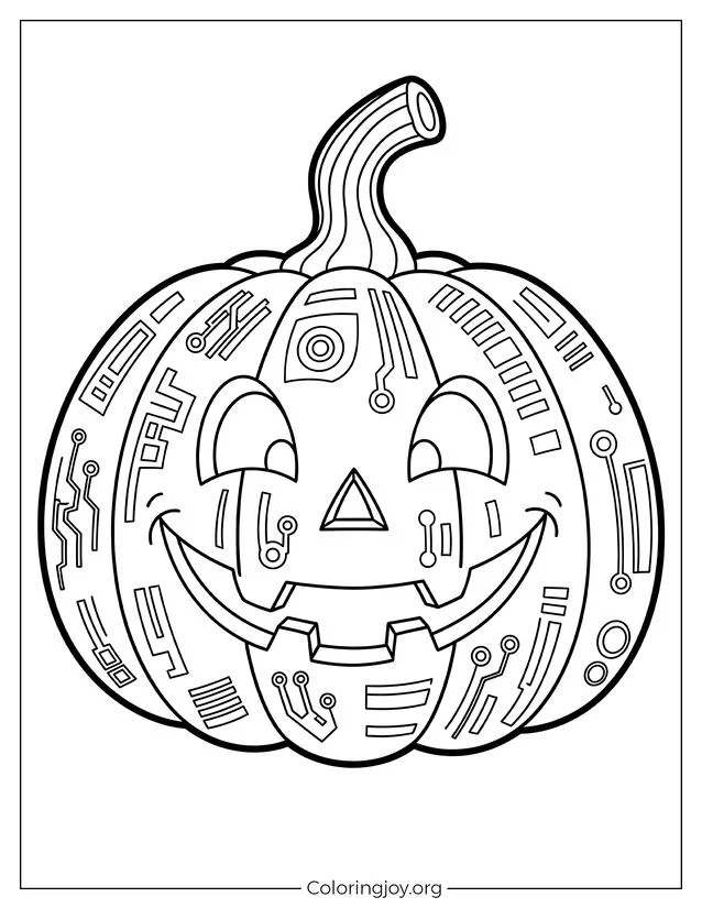 Pumpkin with Neon Patterns