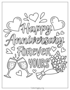 Romantic Anniversary Quote coloring page