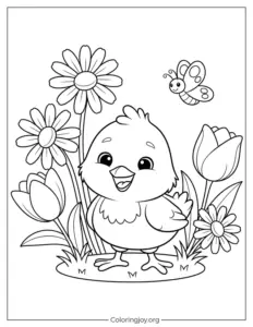 Simple Baby Chick Template for Kids